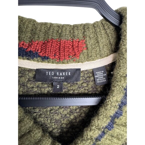 Ted Baker London Green Wool Blend Women's Sweater , Ted Baker Size 2 US Size‎ 4 - Picture 3 of 10
